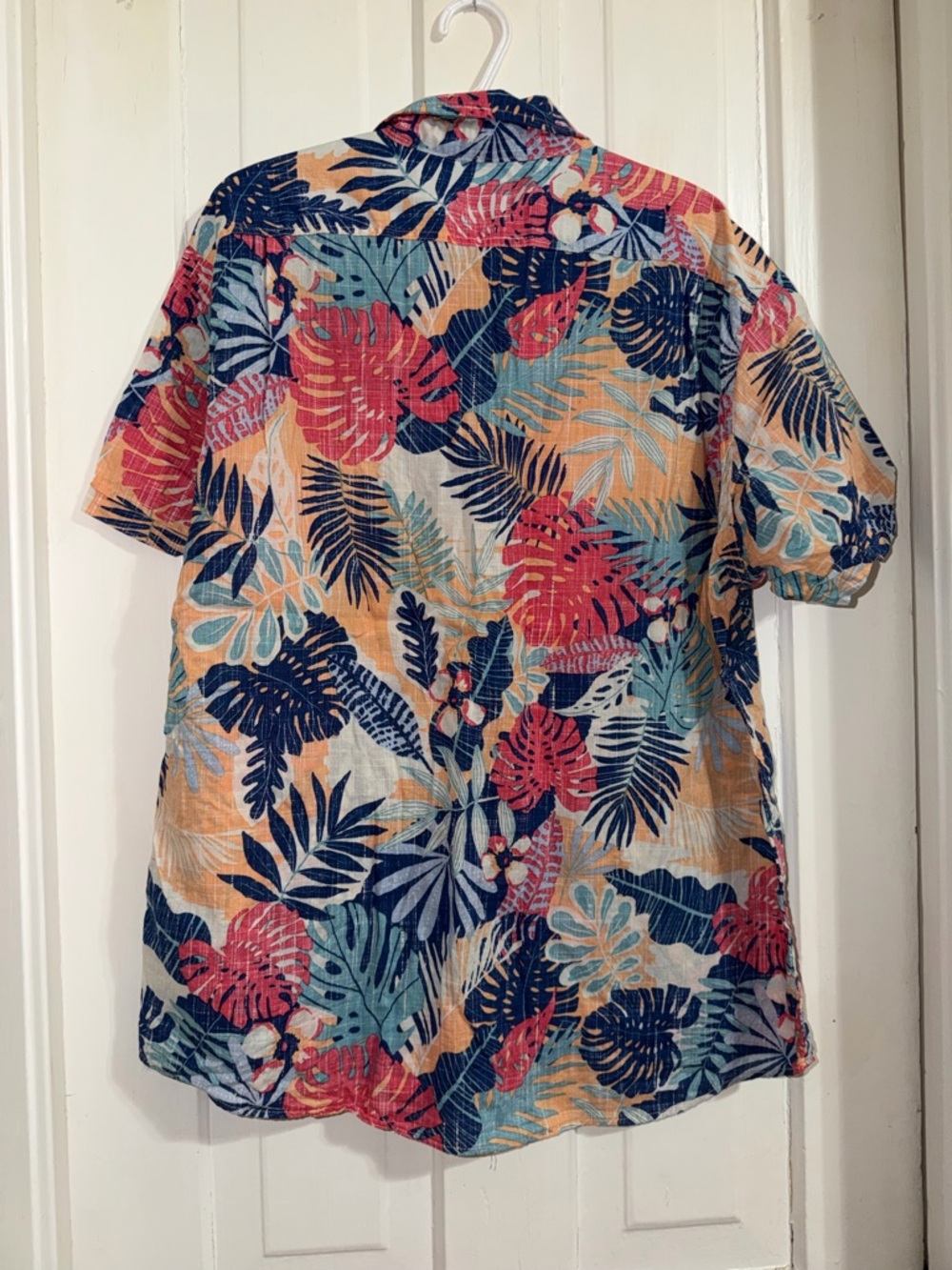 Men's size 2X‎ izod saltwater Tropical Button-Down Hawaiian shirt 100% cotton - Picture 2 of 5
